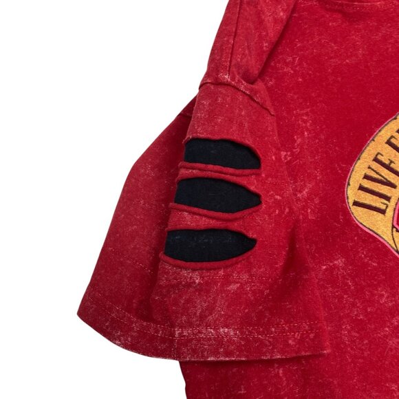 Track 23 Guns N Roses Short Sleeve T-Shirt Hoodie Women's Size XL Red w Graphic - Picture 4 of 8